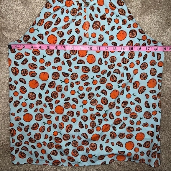 Banana Republic Keyhole Chest Oranges Summer Top Size Medium - Picture 3 of 9